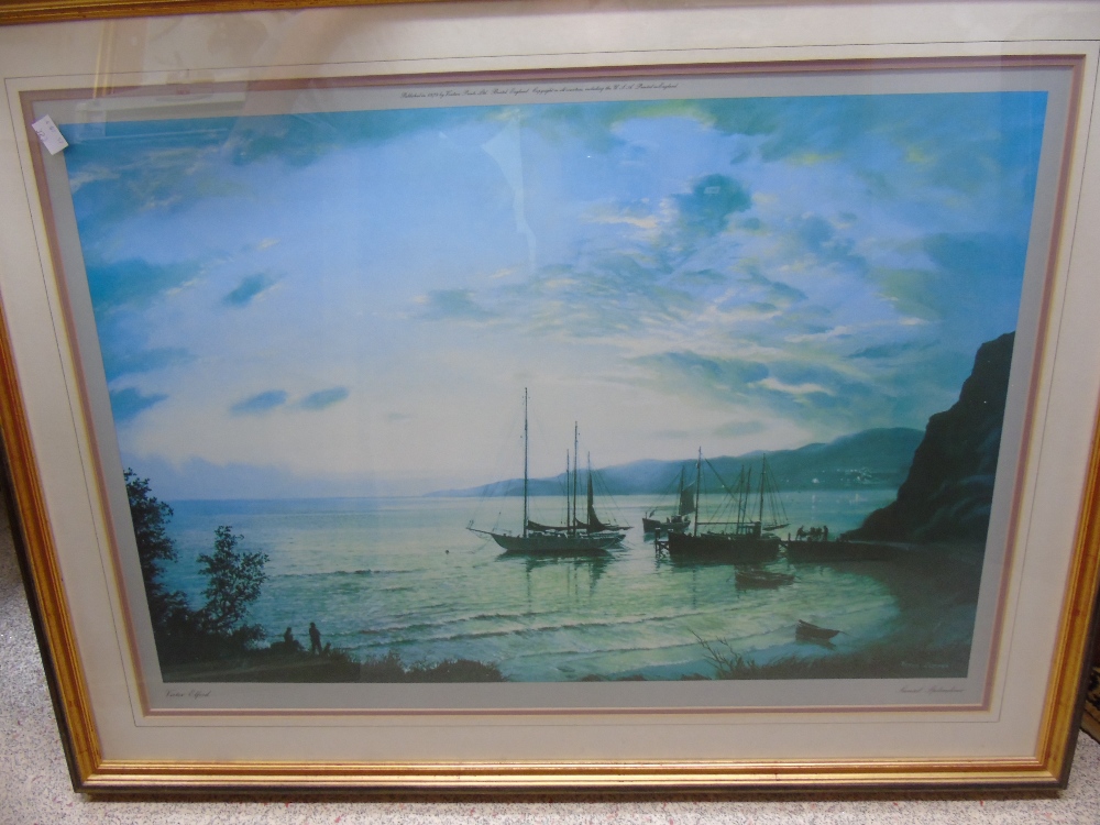 2 X SEAFARING PRINTS BY MONTAQUE DAWSON & VICTOR ELFORD IN GILT FRAMES 98CM X 73CM - Image 3 of 6