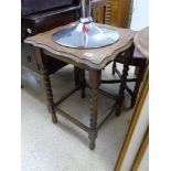 OAK OCCASIONAL TABLE WITH BARLEY TWIST LEGS