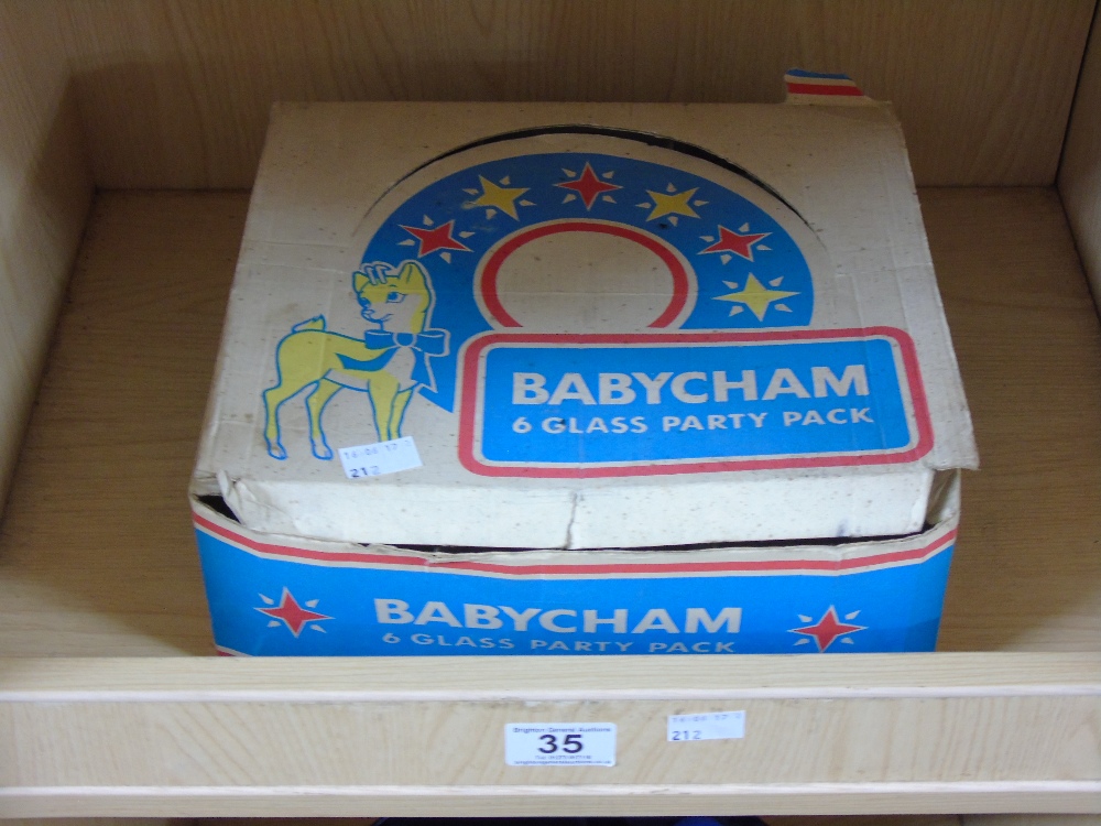 6 BABYCHAM PARTY PACK GLASSES IN ORIGINAL BOX