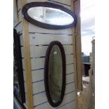 2 ELONGATED MIRRORS WITH BEVELLED GLASS