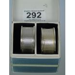 BOXED PAIR OF HALL MARKED SILVER NAPKIN RINGS 23.96 GRAMS