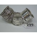 3 X HALL MARKED SILVER NAPKIN RINGS 81.16 GRAMS