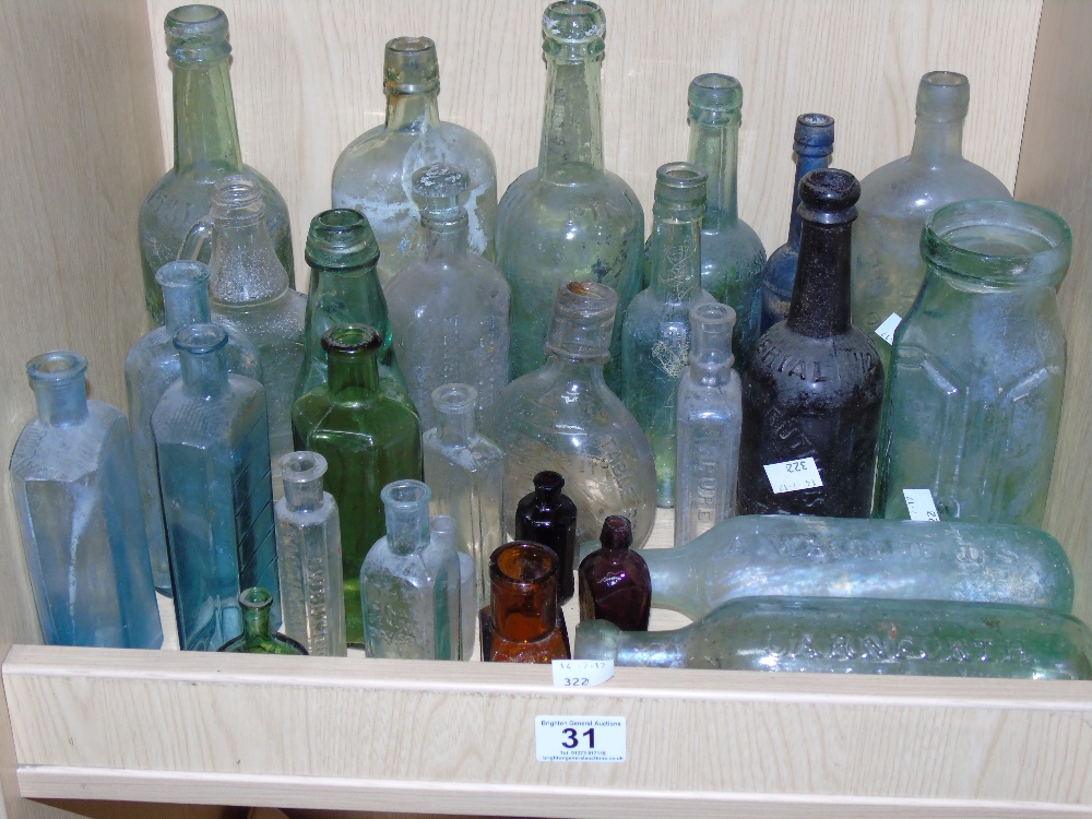 ASSORTED VINTAGE BOTTLES, SOME ADVERTISING