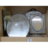 3 VINTAGE MIRRORS & SERVING TRAY