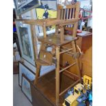 VINTAGE WOODEN CHILDS ADJUSTABLE HIGHCHAIR / CHAIR