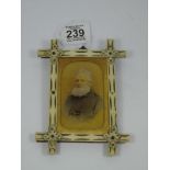 PORTRAIT OF A VICTORIAN GENTLEMAN IN A BONE FACED FRAME