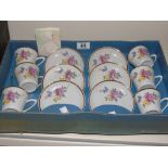 BOXED SET OF 6 VINTAGE CUPS AND SAUCERS