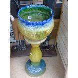 CERAMIC JARDINIERE AND STAND