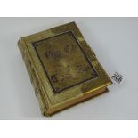 ANTIQUE BOOK WITH POEMS, WRITINGS AND HAND DECORATED PAGES, DATES FROM 1875 ONWARDS