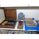 ADANA PRINTING PRESS, CASE WITH ACCESSORIES & QUANTITY OF LETTER PRESS