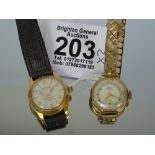 9 CT GOLD SWISS MADE AVIA WATCH + 1 OTHER