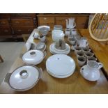 LARGE POOLE DINNER SERVICE + OTHER POOLE ITEMS