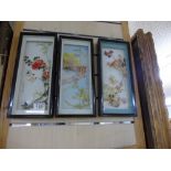 3 BOX FRAMED 3 DIMENSIONAL CHINESE SHELL ART PICTURES