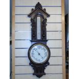 VICTORIAN MAHOGANY ANEROID BAROMETER