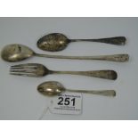 3 X HALL MARKED SILVER SPOONS + 1 X HALL MARKED SIVER FORK 78.30 GRAMS