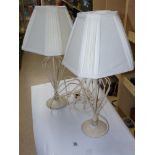 2 CREAM TABLE LAMPS & SHADES