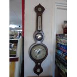 MAHOGANY CASED BAROMETER / THERMOMETER, HUMMEL WORCERTER