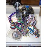 QUANTITY OF BEADED ITEMS INCLUDING A MASK