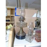 2 OIL LAMPS BRASS & GLASS BASES