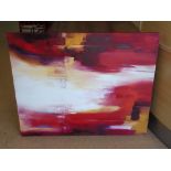 ABSTRACT PAINTING BY CAROLINE BROWN (SCARLET LAKE) 80 X 100 CMS
