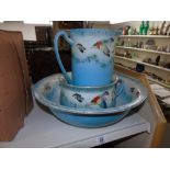 LARGE VICTORIAN WASH BOWL,JUG & POTTY SET