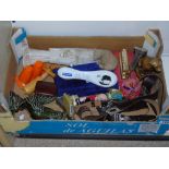 MIXED BOX INCLUDING CAITHNESS PAPERWEIGHTS, SCOUT BELTS & BOXED SCALS WITH WEIGHTS