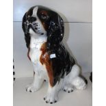 LARGE CERAMIC KING CHARLES SPANIEL FIGURE