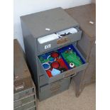 10 DRAWER METAL CABINET CONTAINING MECCANO