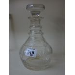 ETCHED GLASS DECANTER 23CMS