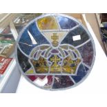 STAINED GLASS PANEL 30 CMS DIAMETER A/F