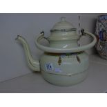 DECORATIVE CONTINENETAL ENAMELLED KETTLE 28CMS