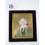 MINIATURE OF A VICTORIAN LADY ON IVORY