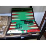 CASED BACKGAMMON SET