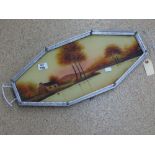 ART DECO HAND PAINTED FRENCH GLASS TRAY BY GERMUNDE