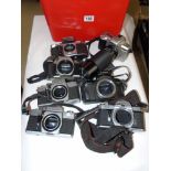 BOX OF ASSORTED CAMERAS & LENSES