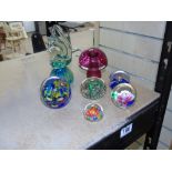 7 GLASS PAPERWEIGHTS