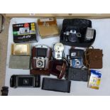 BOX OF ASSORTED CAMERAS