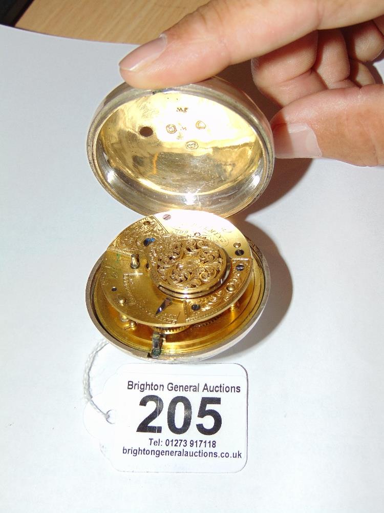 HALL MARKED SILVER, LONDON 1842-43 PAIR CASED, VERGE FUSEE POCKET WATCH MARKED STEDMAN, GODALMING - Image 5 of 8