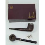 2 X VINTAGE DUNHILL SHELL PIPES & VINTAGE DUNHILL BOX