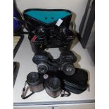 CASED REGENT BINOCULARS + HICON BINOCULARS