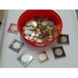 QUANTITY OF COINS & COMMEMORATIVE COINS