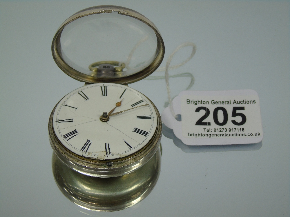 HALL MARKED SILVER, LONDON 1842-43 PAIR CASED, VERGE FUSEE POCKET WATCH MARKED STEDMAN, GODALMING - Image 3 of 8