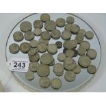 QUANTITY OF BRITISH PRE 1947 SILVER CONTENT COINS 279 GRAMS