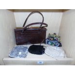 LADIES HANDBAG & 4 EVENING BAGS