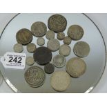 QUANTITY OF SILVER CONTENT COINS & OTHERS INCLUDING A 1916 & 1917 EGYPTIAN 20 PLASTRES & 2 X 1935