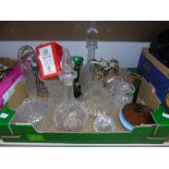 ASSORTED GLASS INCLUDING DECANTERS