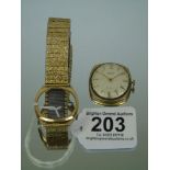 9 CT GOLD ROTARY WATCH, WATCH 17.5 GRAMS, STRAP 28.9 GRAMS A/F