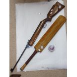 DIANA SERIES 70 AIR RIFLE & PELLETS + VINTAGE CRICKET BAT