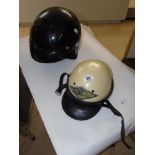 2 VINTAGE CRASH HELMETS