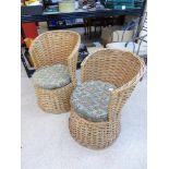 PAIR OF WICKER SEATS